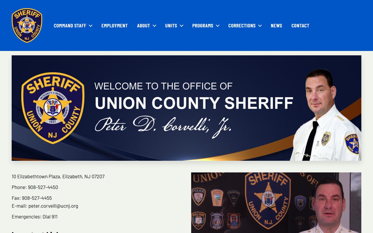 Union County Sheriff's Office in Elizabeth processes arrest records for the county