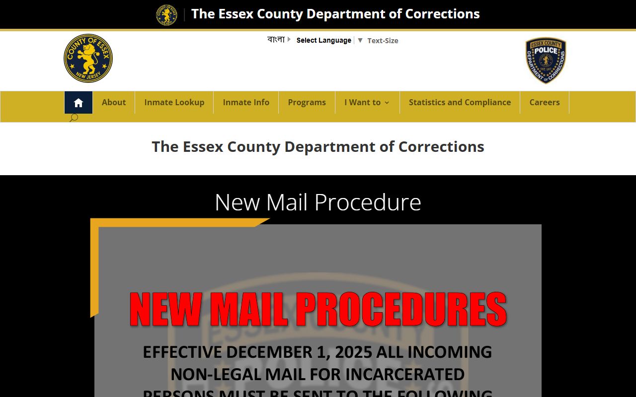 Essex County Department of Corrections arrest records