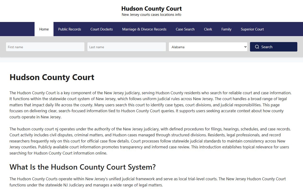 Hudson County Superior Court arrest records