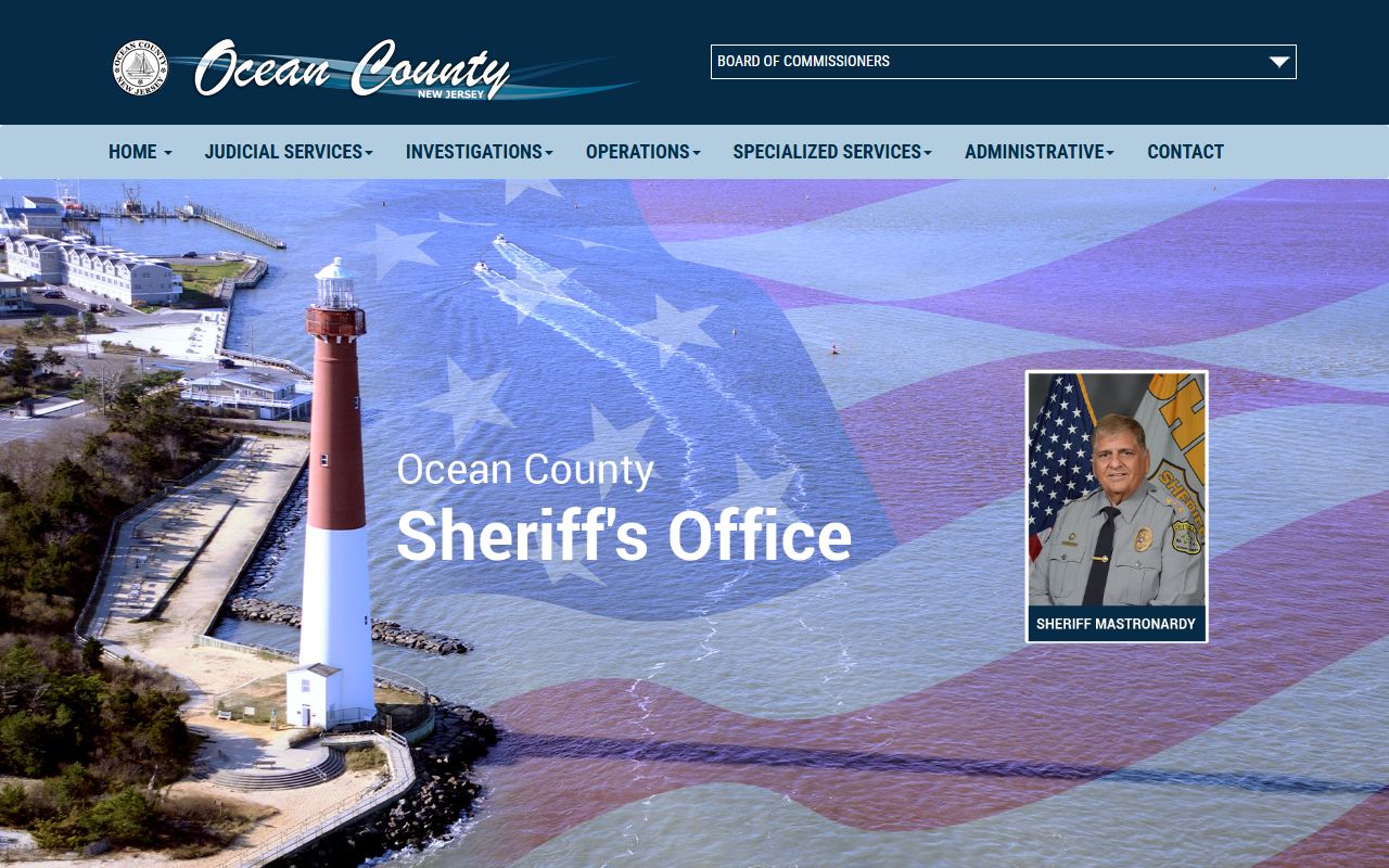 Ocean County Sheriff's Office website for Ocean County arrest records