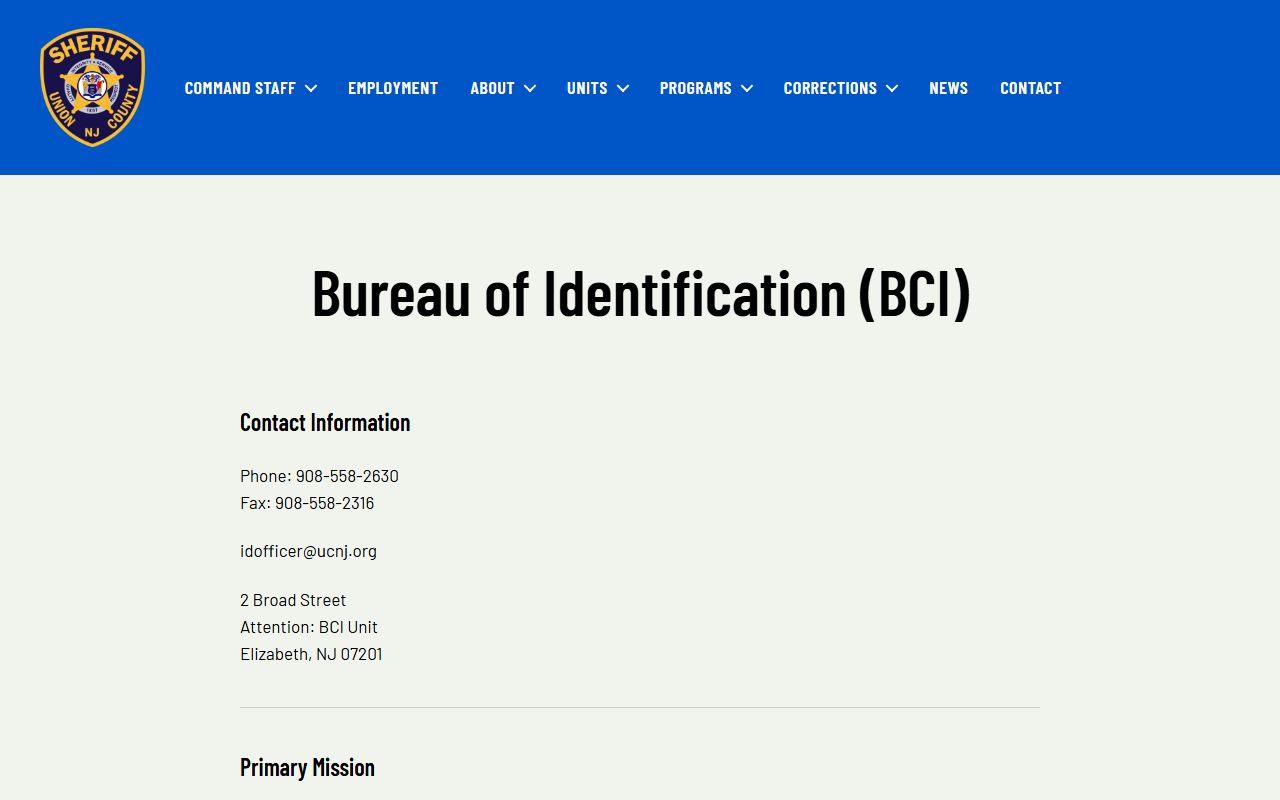 Union County Sheriff's Office inmate lookup for arrest records